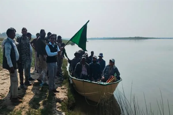चंबल गणना दल की रवानाई का विज्ञप्ति चित्र